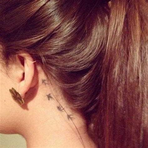 Behind The Ear Dove Tattoos