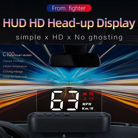 C Obd Hud Head Up Display Car Speedometer Fuel Consumption Eobd