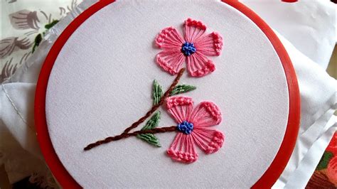 Beautiful Flower Embroidery Very Easy Flower Hand Embroidery Design