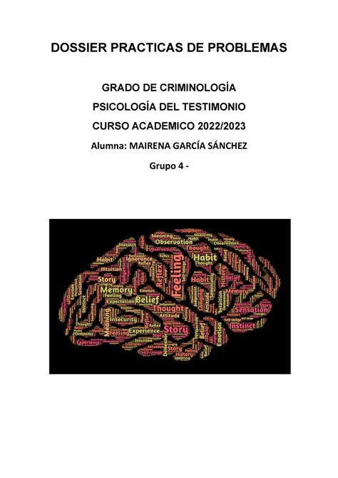 Dossier Practicas De Problemas Psico Dossier Practicas De Problemas