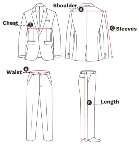 Men Suits Size Chart Babaroni Uk