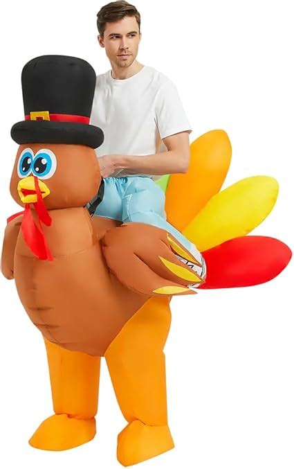 Amazon Kooy Inflatable Costume Adult Turkey Blow Up Orange