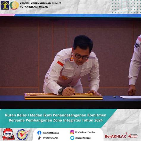 Rutan Kelas I Medan Ikuti Penandatanganan Komitmen Bersama Pembangunan