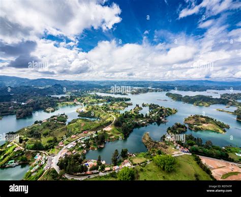 view  guatape   dam  res stock photography  images alamy