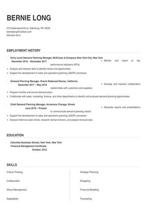 Demand Planning Manager Resume Sample Tips Online Resume Builder