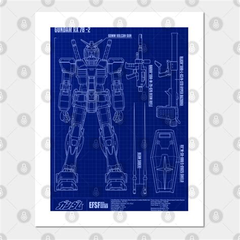 Gundam Blueprint Gundam Posters And Art Prints Teepublic