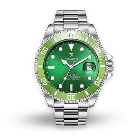 Tevise T801 Stainless Steel Quartz Watch For Men Green