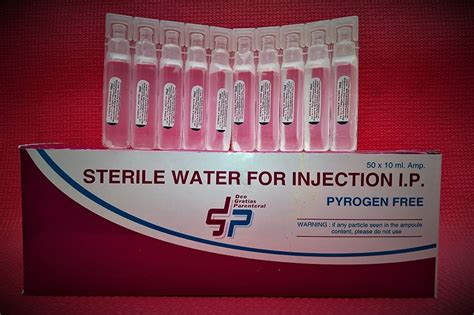 Ampoule Allopathic Sterile Water For Injection I P 10ml Prescription Treatment Multipurpose