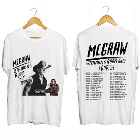 CiEN01081 2SIDE UNISEX T SHIRT 100 Cotton Tim McGraw 2024 Tour