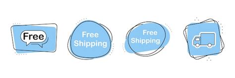 Premium Vector Free Shipping Delivery Service Set Of Icon Fast Time