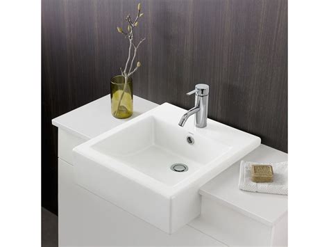 Caroma Liano Semi Recessed Basin 420mm 1 Taphole White From Reece