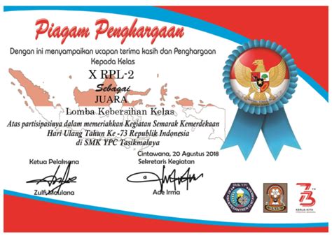 Detail Piagam Juara Lomba Kebersihan Kelas Koleksi Nomer 20