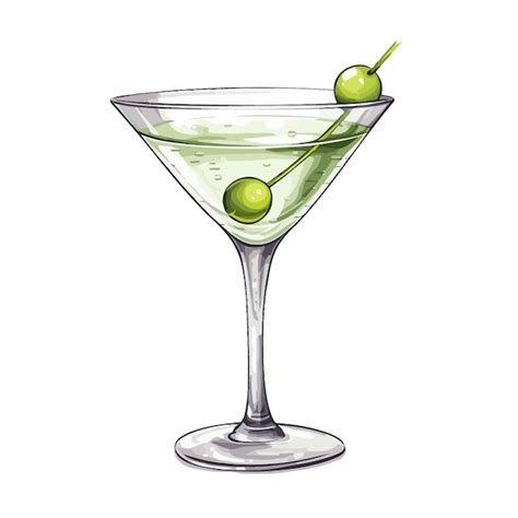 Premium Vector Martini Cocktail Alcoholic Drink Glass Vector