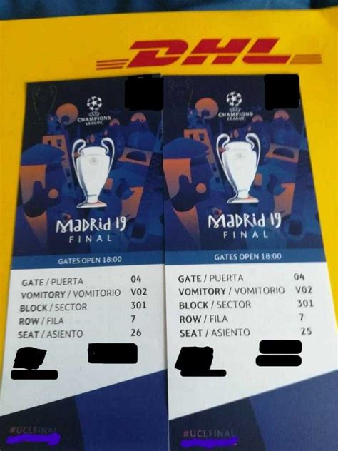 2 TICKETS BIGLIETTI BEST TRIBUNE UEFA FINAL CHAMPIONS LEAGUE 19