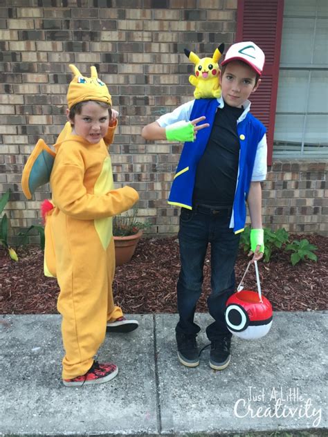 DIY Pokemon Ash Ketchum Costume & Pokeball Candy Bucket