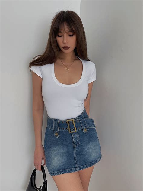 Sexy U Neck Skinny Short Sleeve T Shirt Crop Top On Luulla