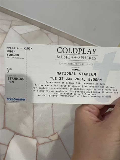 Cheap Coldplay Kubik Standing Ticket Tickets Vouchers Event Tickets