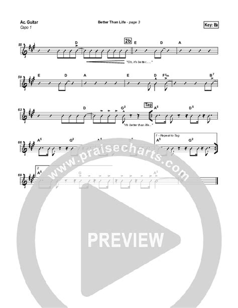 Better Than Life Acoustic Guitar Sheet Music PDF Travis Cottrell