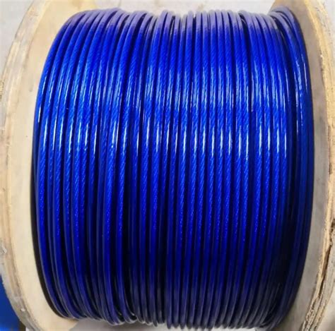 Blue Color PVC Coated Galvanized Steel Wire Rope China 6X7 FC H D G