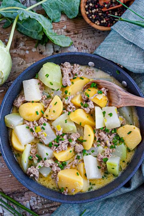 Kohlrabi Hack Pfanne