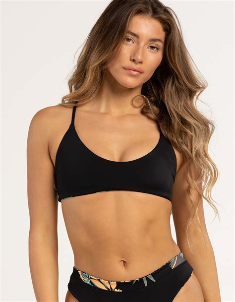 Salty Crew Tandem Reversible Bikini Top Black Tillys