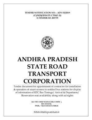 Fillable Online GOVERNMENT OF ANDHRA PRADESH BID DOCUMENT For E Fax