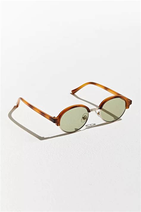 Uo Half Frame Oval Sunglasses Urban Outfitters