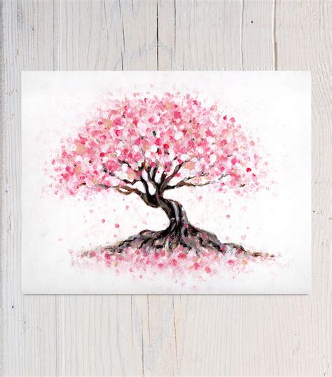 Cherry Blossom Tree Painting on Canvas Original Painting on - Etsy