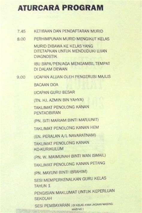 Makluman Hari Orientasi Prasekolah Dan Tahun 1 Sk Puchong Indah