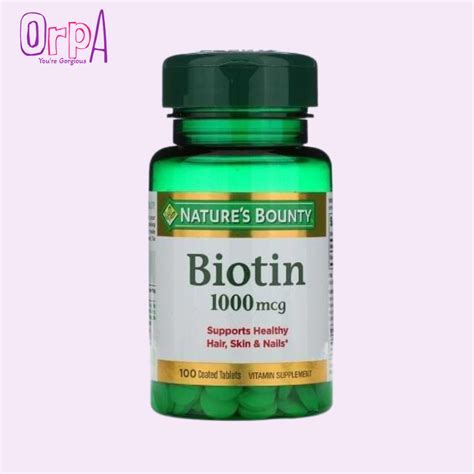 Nature S Bounty Biotin 1000 Mcg 100 Tablets Orpa