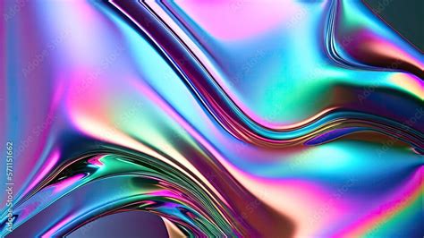 Holographic Liquid Background Holograph Color Texture With Foil Effect