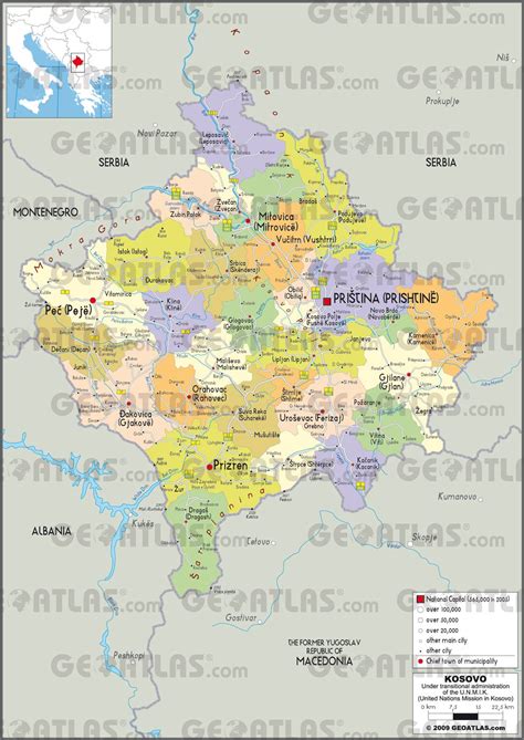 Carte Du Kosovo Plusieurs Cartes Du Pays En Europe