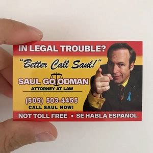 Better Call Saul Business Card Prop Saul Goodman Etsy