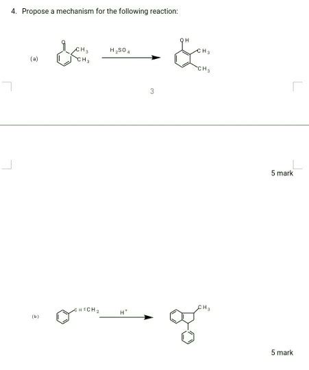 Solved 4 Propose A Mechanism For The Following Reaction H Chegg