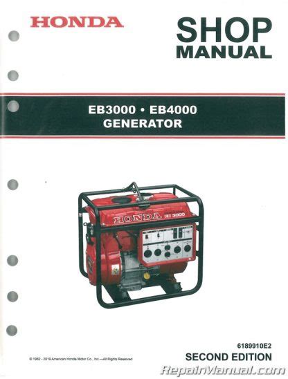 Honda Eb3000 And Eb4000 Generator Shop Manual