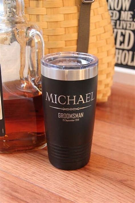 Personalized Groomsmen Tumbler Engraved With Name And Date Polar Camel