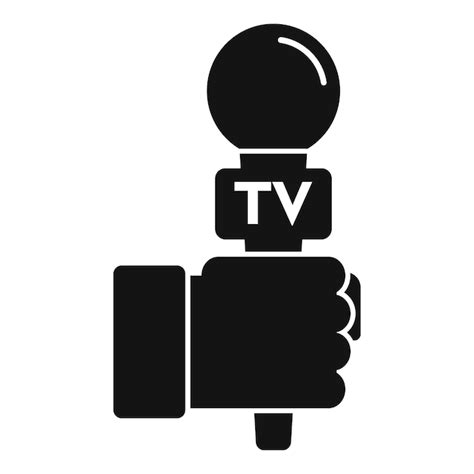 Icono De Micrófono De Reportero De Televisión Ilustración Simple Del