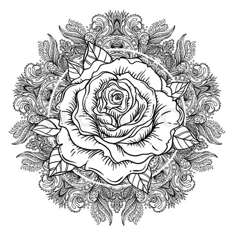 Printable Rose Mandala Coloring Pages