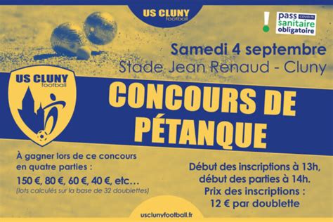 Rappel la pétanque de lUSC cest samedi US Cluny football