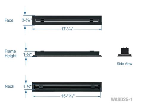 16" Linear Slot Diffuser HVAC Air Vent Cover (1 Slot with 25mm Slot Op