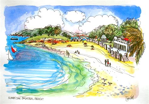 Beach Sketches, Balmoral | erin hill sketching