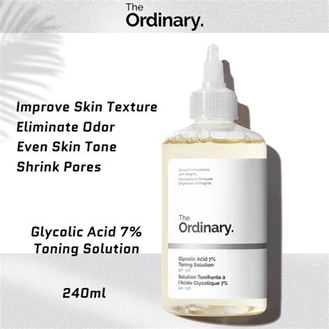 The Ordinary Glycolic Acid 7 Toning Solution Lighten Dark Spots Remove Odor Toner240ml