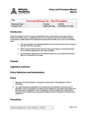 Fillable Online Provincial Offences Act Part Iii Procedure Fax Email