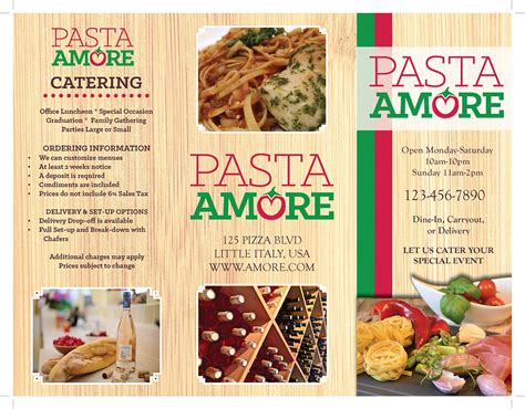 Pasta Amore Restaurant Print Design On Behance