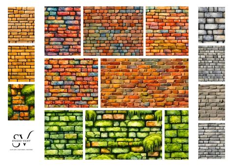 Brick Walls Digital Paper Seamless Brick Brick Wall Clipart Instant