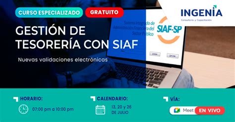 Curso Online Gratis Gesti N De Tesorer A Con Siaf De Ingenia Cyc