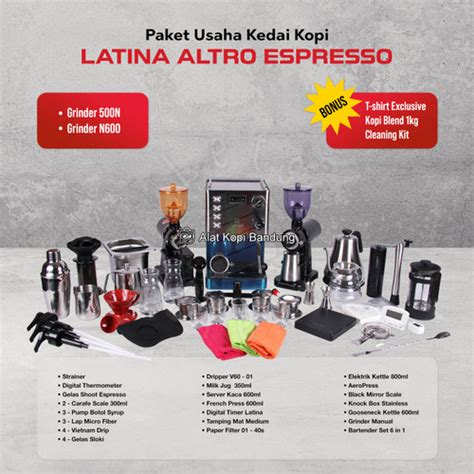 Jual PAKET LENGKAP USAHA KEDAI KOPI MESIN LATINA ALTRO 2 GRINDER B