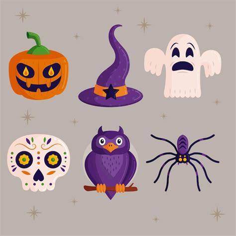 Free Vector Hand Drawn Halloween Element Collection