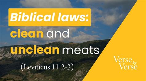 Biblical Food Laws Clean And Unclean Meats Leviticus Verse