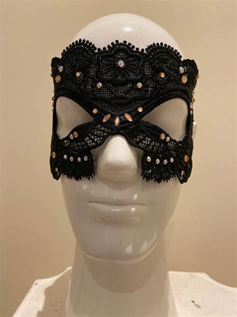 black lace mask black masquerade ball mask jewelled masquerade mask